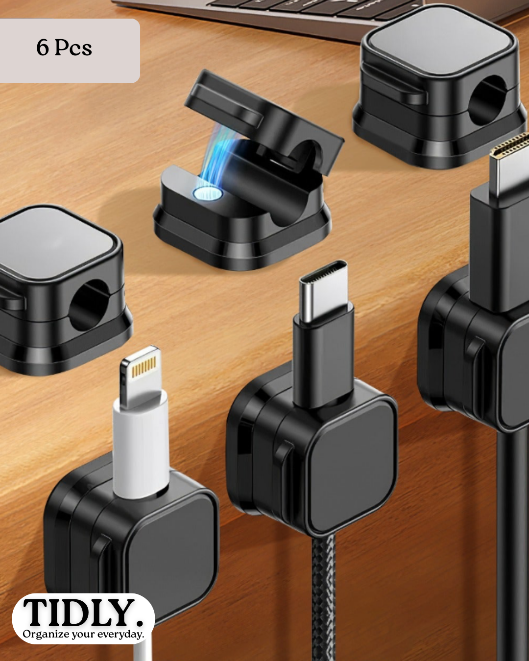 TIDLY Magnetic Cable Clips (6 pcs)
