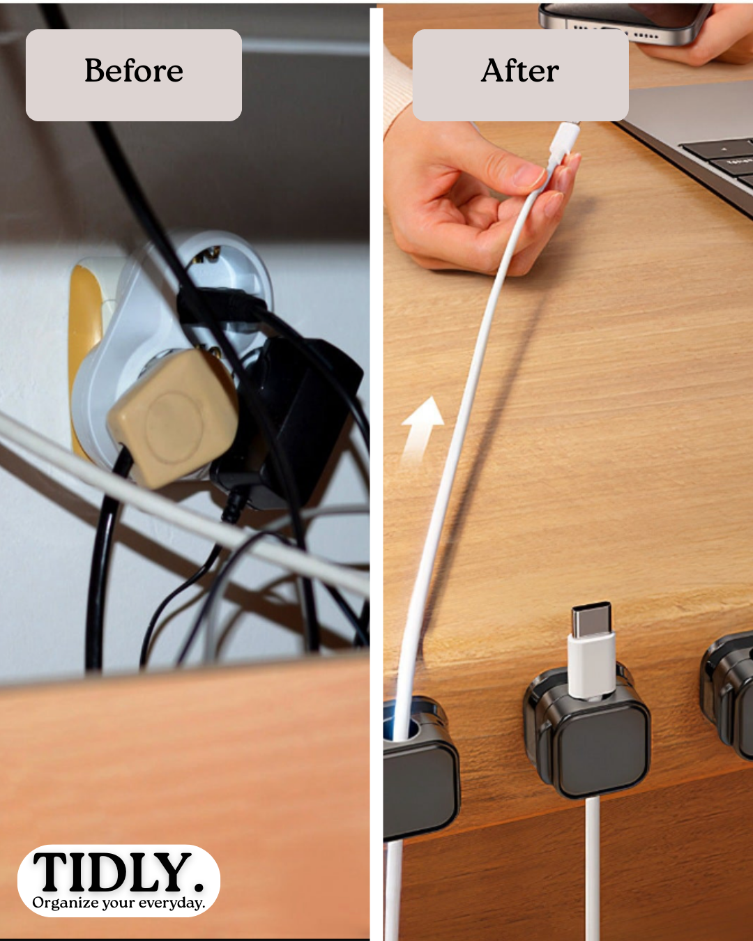 TIDLY Magnetic Cable Clips (6 pcs)