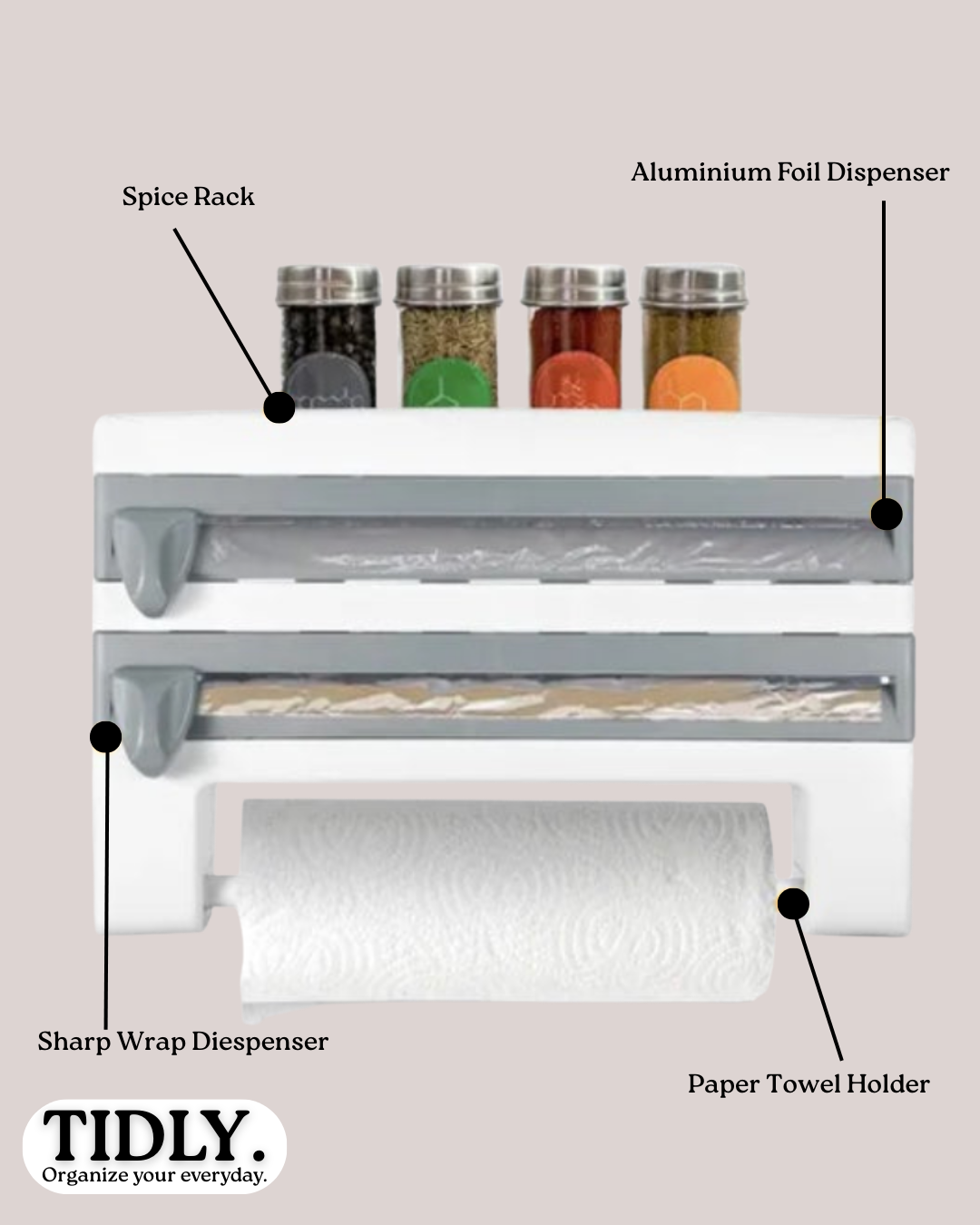 TIDLY Kitchen Wrap Organizer