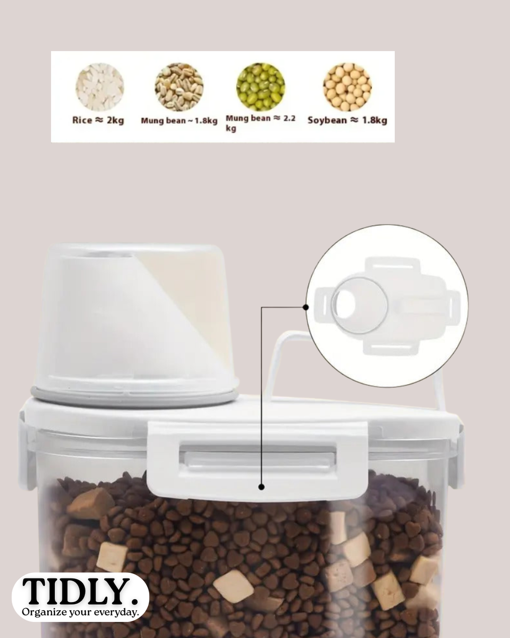 TIDLY Airtight Food Storage Container with Lid – Leak-Proof Kitchen Organizer