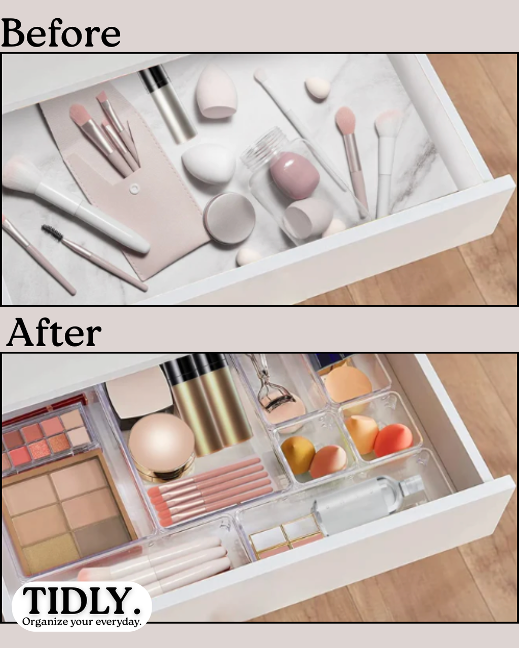 TIDLY Clear Drawer Organizers (25Pcs)