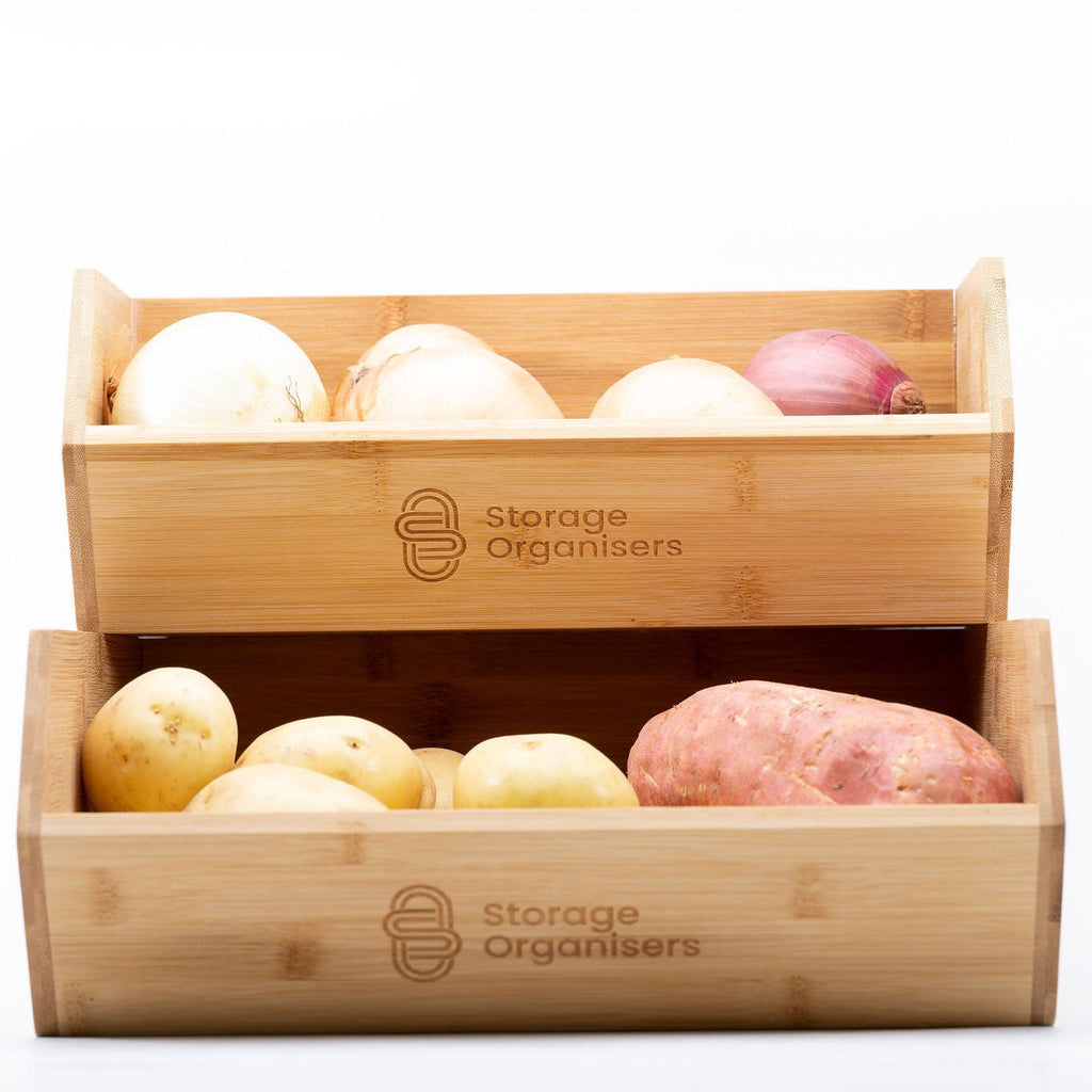 TIDLY Stackable Bamboo Pantry Organizer Set