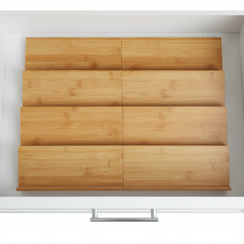 TIDLY Bamboo Drawer Spice Organizer Set
